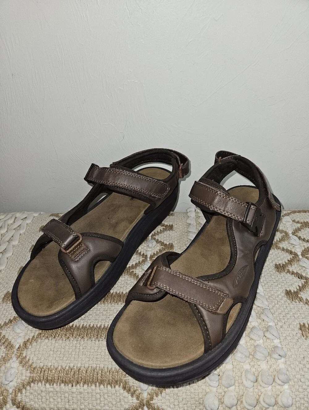 MBT Sandals Men 12 - 12.5 Kisumu 3S Brown Adjustable Sport Shoe Outdoor Leather